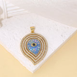 Water Drop Pendant Necklace Evil Eye Hollow Zircon Jewelry