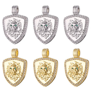 Copper Lion Shield Charms for DIY Jewelry Making