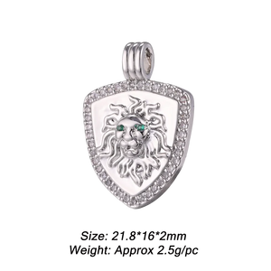 Copper Lion Shield Charms for DIY Jewelry Making