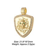 Copper Lion Shield Charms for DIY Jewelry Making