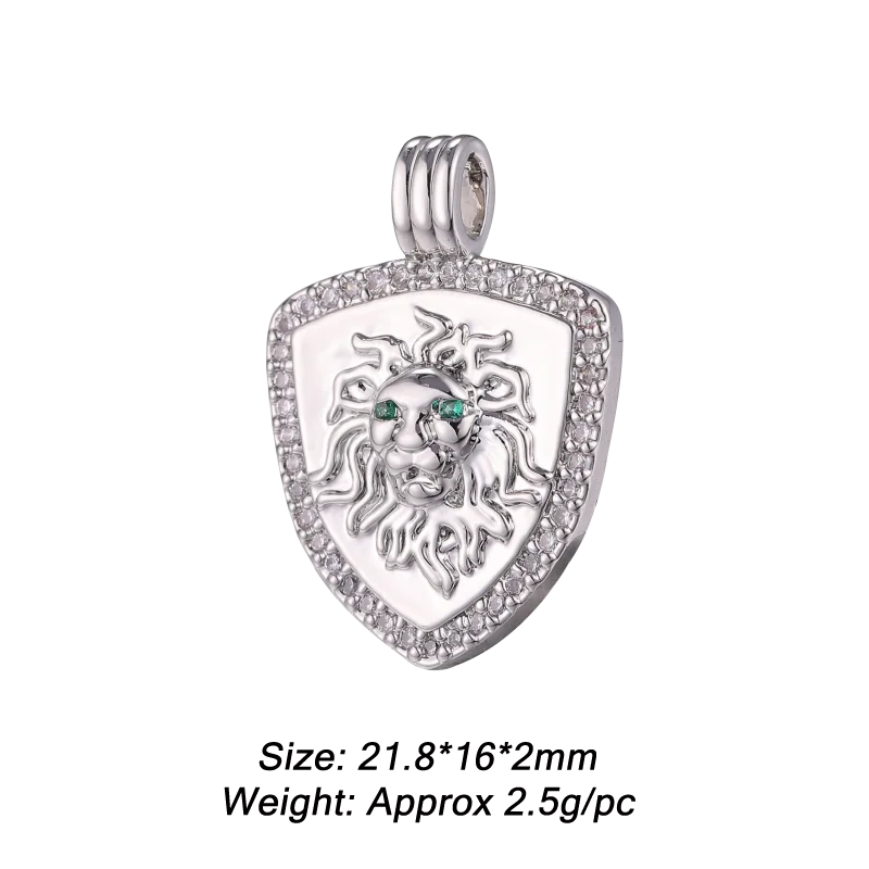 Copper Lion Shield Charms for DIY Jewelry Making