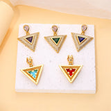 Korea Geometric Triangle Crystal Pendant Necklace Metal Jewelry DIY