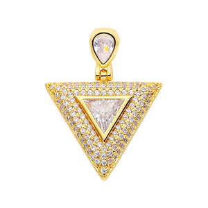 Korea Geometric Triangle Crystal Pendant Necklace Metal Jewelry DIY