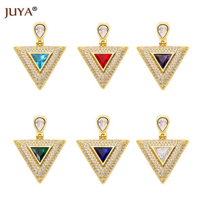 Korea Geometric Triangle Crystal Pendant Necklace Metal Jewelry DIY