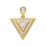 Korea Geometric Triangle Crystal Pendant Necklace Metal Jewelry DIY