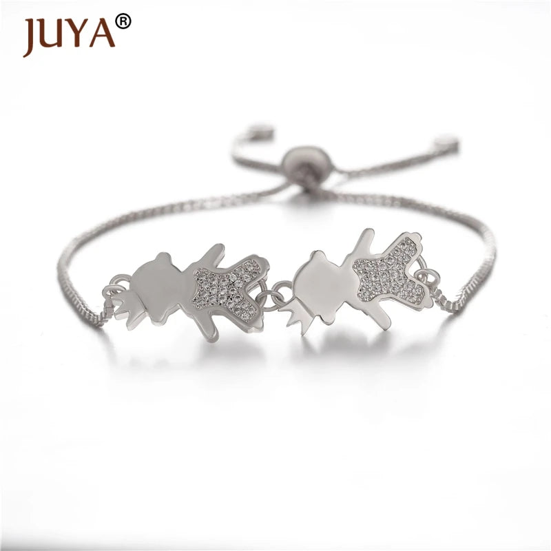 Evil Eye Cubic Zircon Rhinestone Charms for Bracelets DIY Jewelry Making
