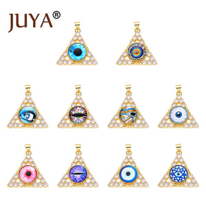 Copper Diamond Pyramid Pendant Triangle Devil Eye Series Necklace