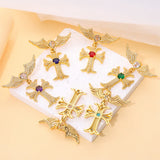 Zircon Wing Cross Necklace Pendant - Hip-hop DIY Accessories