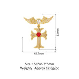 Zircon Wing Cross Necklace Pendant - Hip-hop DIY Accessories