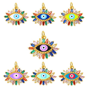 Copper Evil Eye Pendant Necklace Rope Chain Jewelry Gift