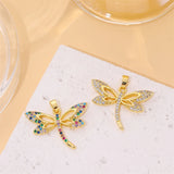 Colorful Zircon Insect Pendant Necklace Set