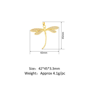 Colorful Zircon Insect Pendant Necklace Set