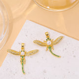 Colorful Zircon Insect Pendant Necklace Set
