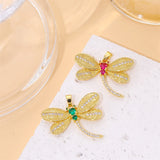 Colorful Zircon Insect Pendant Necklace Set