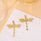 Colorful Zircon Insect Pendant Necklace Set