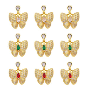 Sweet Zircon Butterfly Pendant Delicate Jewelry DIY Necklace Accessories