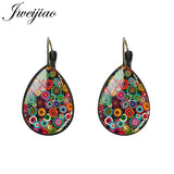 Polish Folk Art Patterns Tear water-drop Ear Clip Earrings FL76
