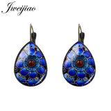 Polish Folk Art Patterns Tear water-drop Ear Clip Earrings FL76