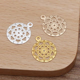 13mm Antique Bronze Filigree Brass Flowers Pendant Charms DIY Jewelry Making