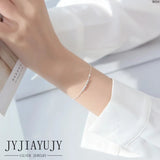 Sterling Silver S925 Bracelet 3mm Round Beads Women Jewelry