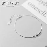 Sterling Silver S925 Bracelet 3mm Round Beads Women Jewelry