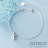 Sterling Silver S925 Beads Bracelet Anklet Hypoallergenic Women Jewelry