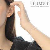 Sterling Silver S925 Beads Bracelet Anklet Hypoallergenic Women Fine Jewelry