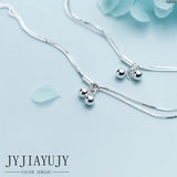 Sterling Silver S925 Beads Bracelet Anklet Hypoallergenic Women Fine Jewelry
