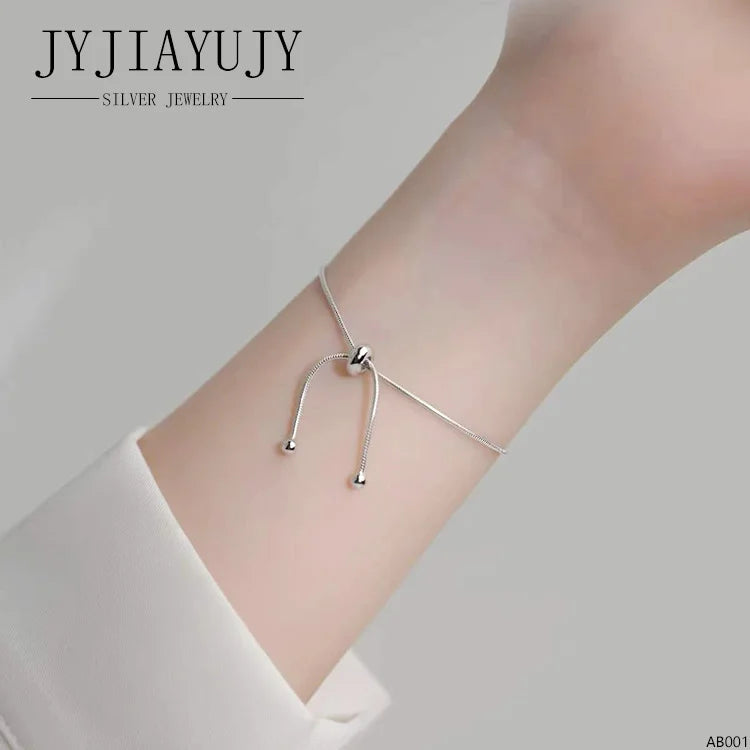 Sterling Silver S925 Snake Chain Bracelet Anklet Women Jewelry Gift