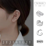 Sterling Silver S925 Ear Clip-Ons Earrings Cross Hypoallergenic Women Jewelry