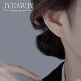 Sterling Silver S925 Ear Clip-Ons Earrings Cross Hypoallergenic Women Jewelry