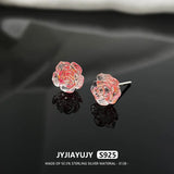 Sterling Silver Flower Rose Multilayer Petal Earrings