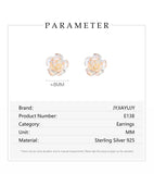 Sterling Silver Flower Rose Multilayer Petal Earrings