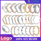 Princess Wishbone Ring 925 Silver Rose High Jewelry