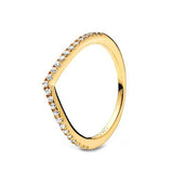 Princess Wishbone Ring 925 Silver Rose High Jewelry