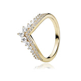 Princess Wishbone Ring 925 Silver Rose High Jewelry