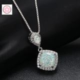 Fire Opal Zircon Pendant for Women