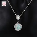 Fire Opal Zircon Pendant for Women