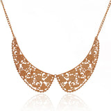 Vintage Retro Hollow Metal False Collar Necklaces For Women