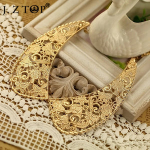 Vintage Retro Hollow Metal False Collar Necklaces For Women