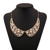 Vintage Retro Hollow Metal False Collar Necklaces For Women