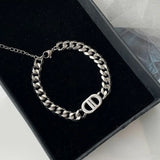 Exaggerated Titanium Steel Thick Chain Letter Necklace Women Hip Hop