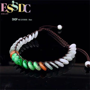 Jade A Woven Women's Bracelet Tri Peace Buckle Small Size Hand String