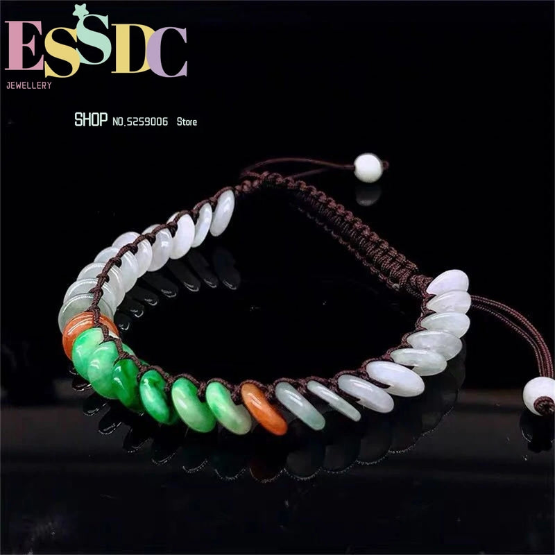 Jade A Woven Women's Bracelet Tri Peace Buckle Small Size Hand String