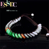 Jade A Woven Women's Bracelet Tri Peace Buckle Small Size Hand String