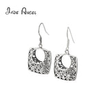 925 Silver Hoop Earrings Vintage Hollow Pattern Women Mothers Gift