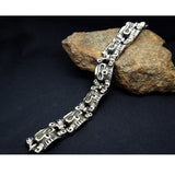 Men's Stainless Steel Skull Link Bracelet Gothic Style Silver