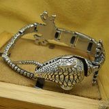 Men's Titanium Stainless Steel Bracelet Lizard Style 8.5 Inches