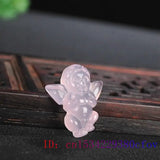 Jade Angel Pendant Chalcedony Charm Necklace