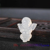 Jade Angel Pendant Chalcedony Women Charm Necklace
